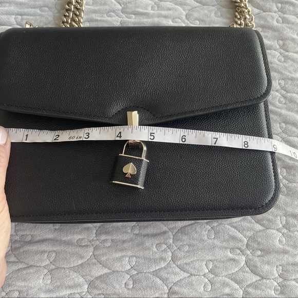 KATE SPADE LOCKET LARGE FLAP SHOULDER BAG W/DUSTBAG BLACK PXR00419 NWT $378 - Picture 5 of 13